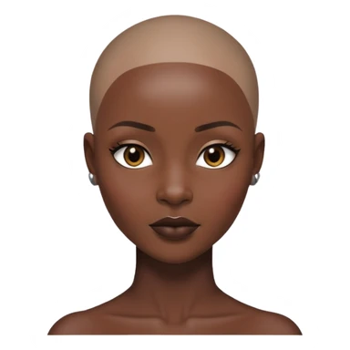 Alluring african woman shaved head beautiful sticker