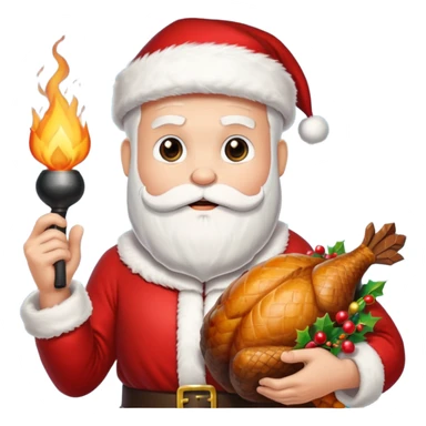 Santa holding a bomb and a turkey sticker