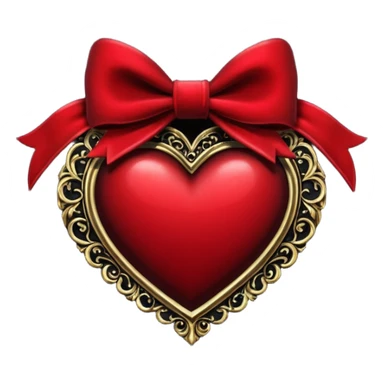 heart with a velvet bow, goth sticker
