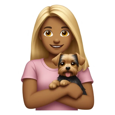 girl with a yorkie dog sticker