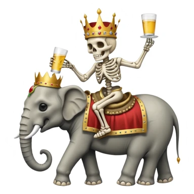 Skeleton Rider on elephant, Drinking. sticker