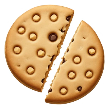 Two plain cookies, one bitten sticker