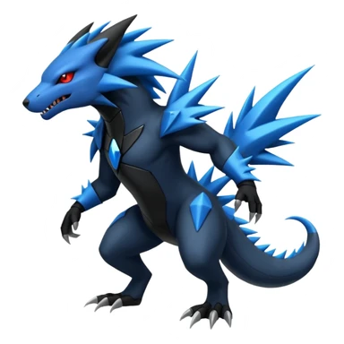 Edgy futuristic Zoroark-Salandit-Zekrom-fusion sticker