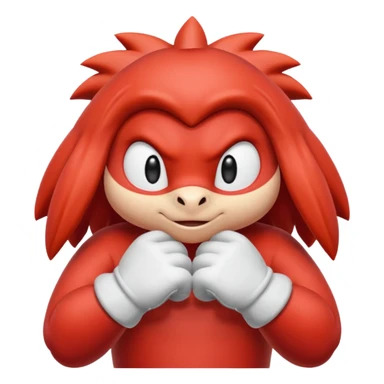 Sonic the hedgehogs friend knuckles a red animal with peach arms and white gloves sticker