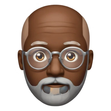 bald headed silver beard black man glasses sticker