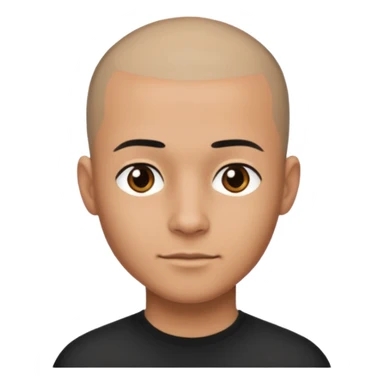 Gözlük yok sağ taraf saç kesimi sıfır sticker