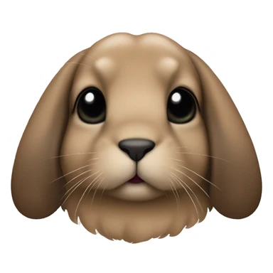 brown holland lop bunny with black nose sticker