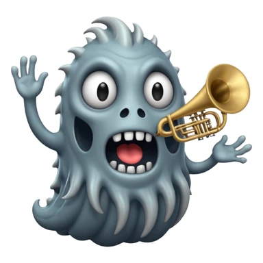 A floating monster that sings by pushing air through hollow chambers in its body like a living wind instrument. Its tone shifts as it drifts higher or lower. sticker