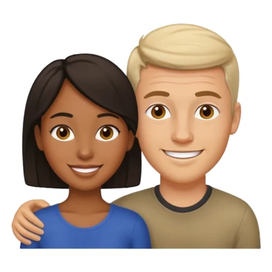 mixte couple black girl , white italian style man sticker