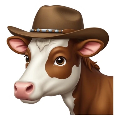 Cow with a cowboy hat sticker