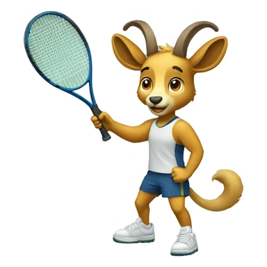 Chamois playing tennis sticker