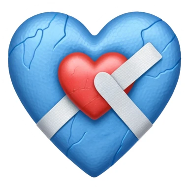 blue heart with a bandaid sticker