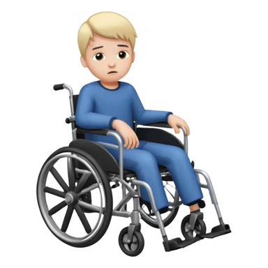 a disabled kid falling off of his wheelchair sticker