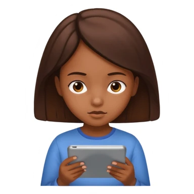 kid woman reading a tablet sticker