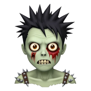 spiky haired zombie sticker