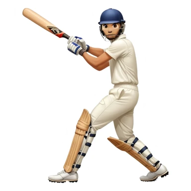 cricket player batting, side view sticker