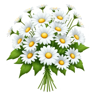big bouquet Daisy Morning Glory stem, leaf sticker