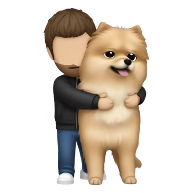 noel and liam gallagher hugging pomeranian dog sticker