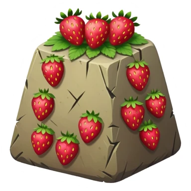 rune stone covered in strawberries sticker