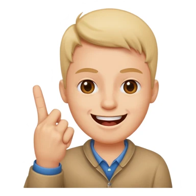 Middle finger the bad one with a funny face sticker