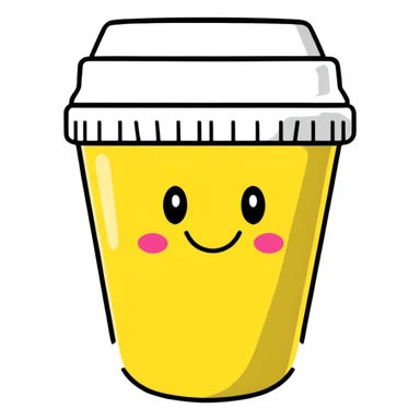 cute coffee cup with smiley face sticker