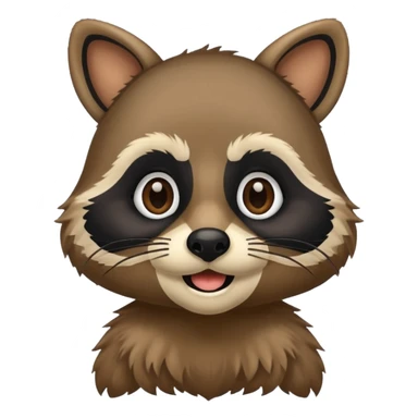 black racoon holding a human mustache sticker