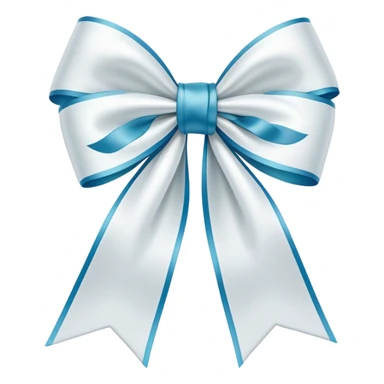 white satin bow, long ribbon tails sticker