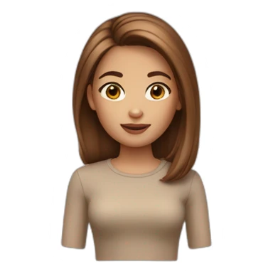 memoji girl brown hair sticker