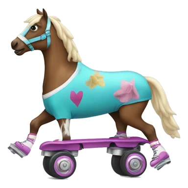 Horse wearing roller skates  sticker
