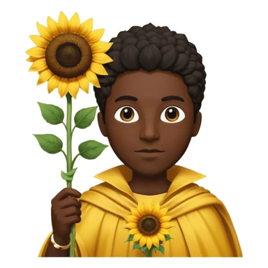 black god with sunflower, scepter sticker