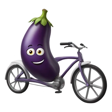 Egg plant riding  sticker