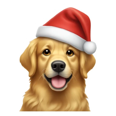 Golden retriever head in Santa hat sticker
