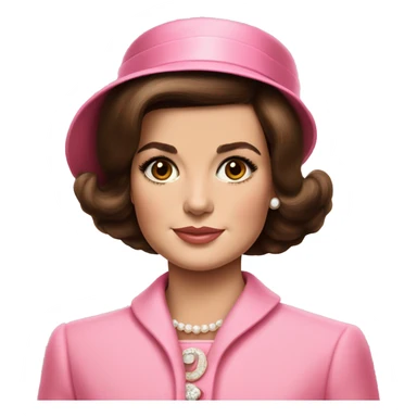 Young Jackie Kennedy in pink suit and pillbox hat sticker