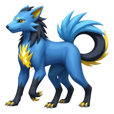 Raikou-Manectric-Luxray-Fakémon-fusion-animal-creature, full body  sticker