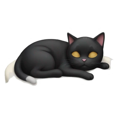 black and white cat sleeping on cat bed emoji sticker