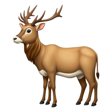 Een slede wordt getrokken door een eland in een noors dennenbos sticker