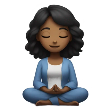 girl with black hair meditating under the stars  sticker