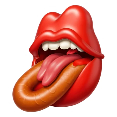 The Rolling Stones' trademark emblem is huge lips and a long tongue cut out like a sausage, modeled after the Prljavo Kazalište band's emblem sticker