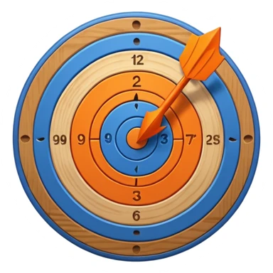 blue target with orange arrow in the center sticker