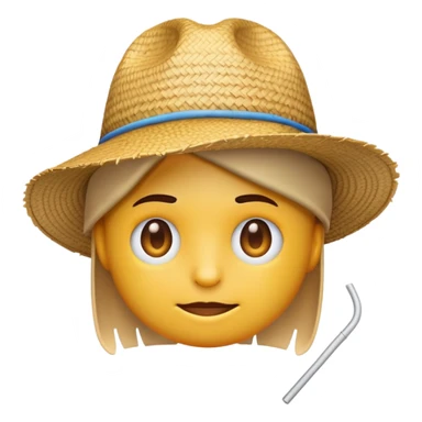 Emoji avec un chapeau de paille et une cicatrice sticker