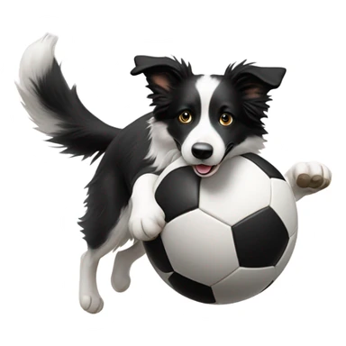 border collie with soccer ball sticker