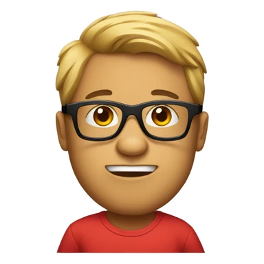 bear in a red T-shirt and black glasses sticker
