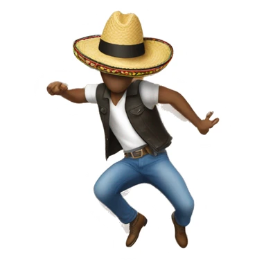 guy with sombrero jumping over wall sticker