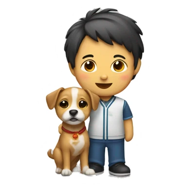 a Chinese with a dog sticker