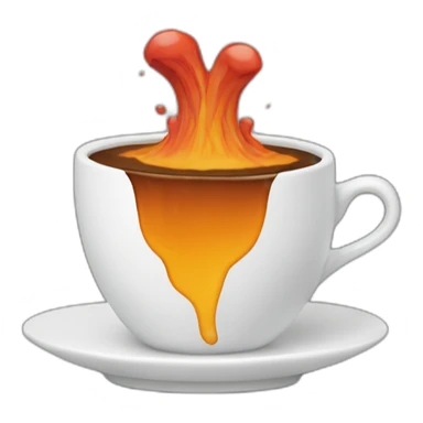 coffee cup erupting like a volcano sticker