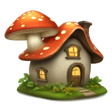 mushroom house sticker