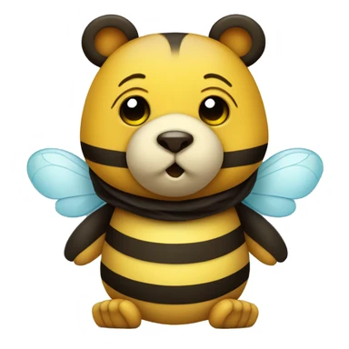 Cute bear dressed as a bee with pacifier in mouth sticker