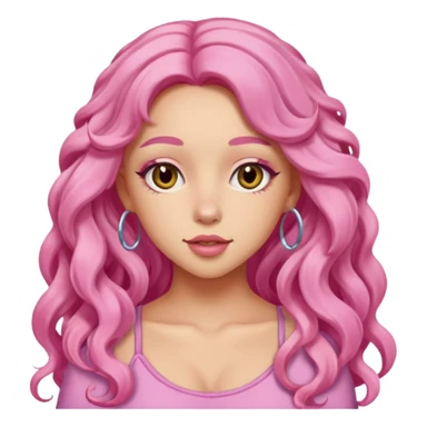 Doja Cat with pink long hair sticker