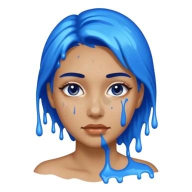 Woman  blue splashed sticker