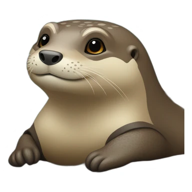loutre sur tortue sticker